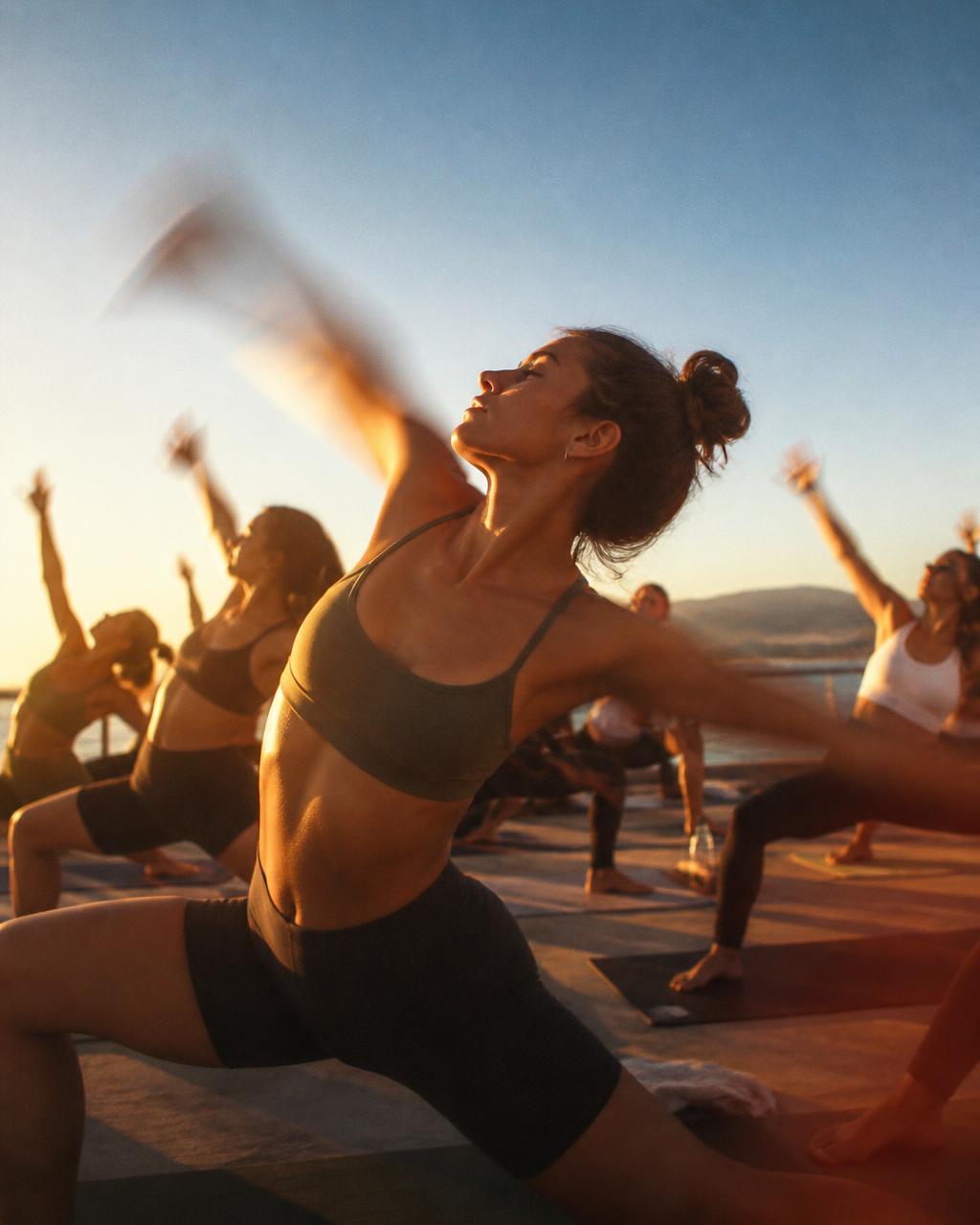 Sesión de yoga en grupo